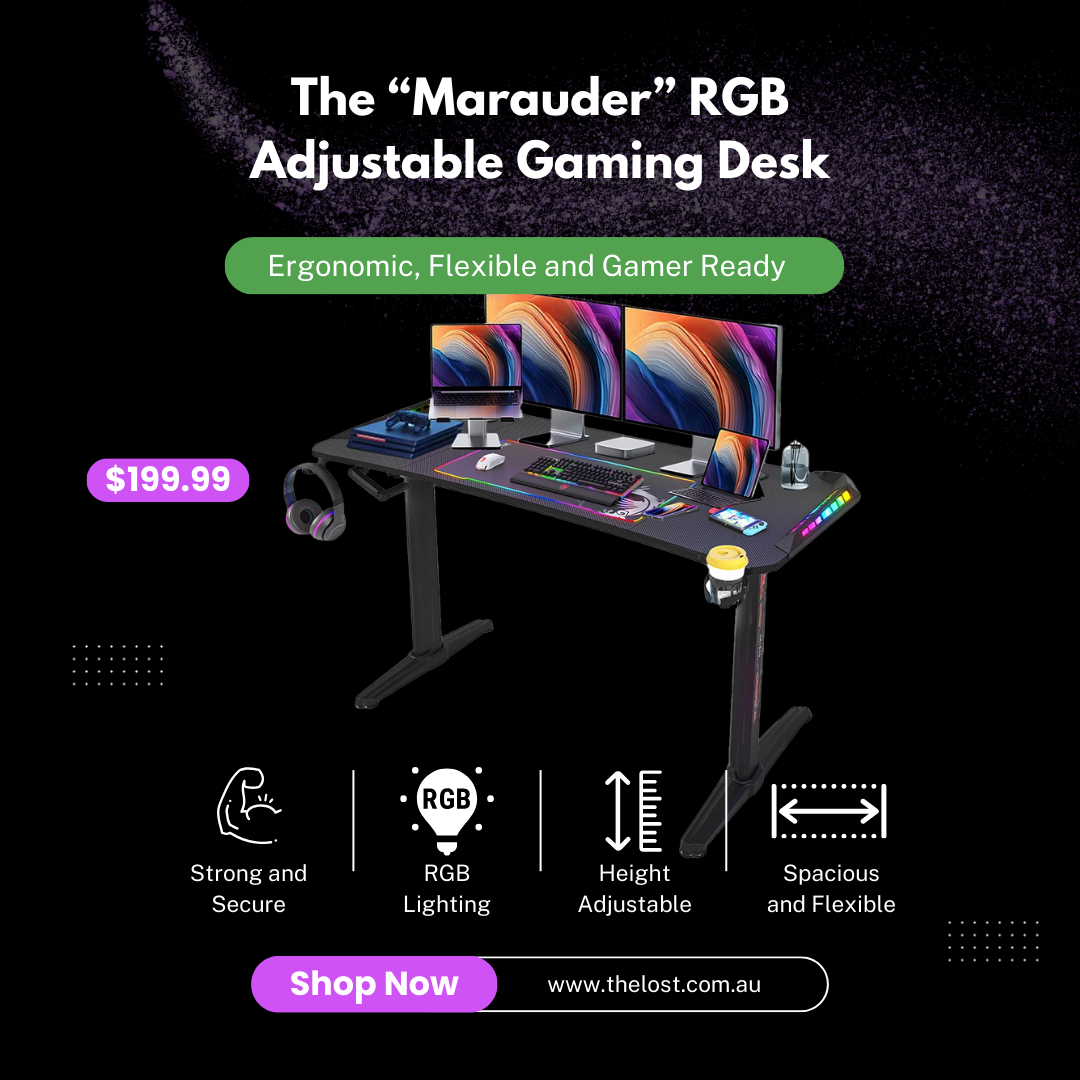 The "Marauder" RGB Adjustable Gaming Desk