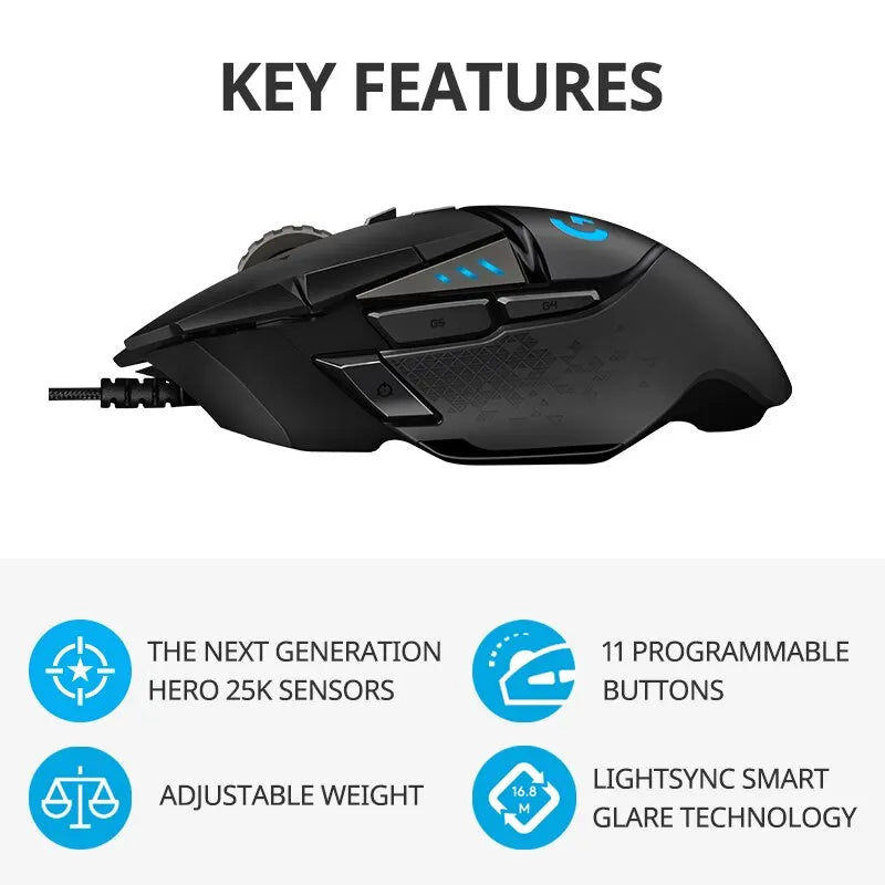 Logitech G502 Hero & Esports High Performance Wired Gaming Mouse