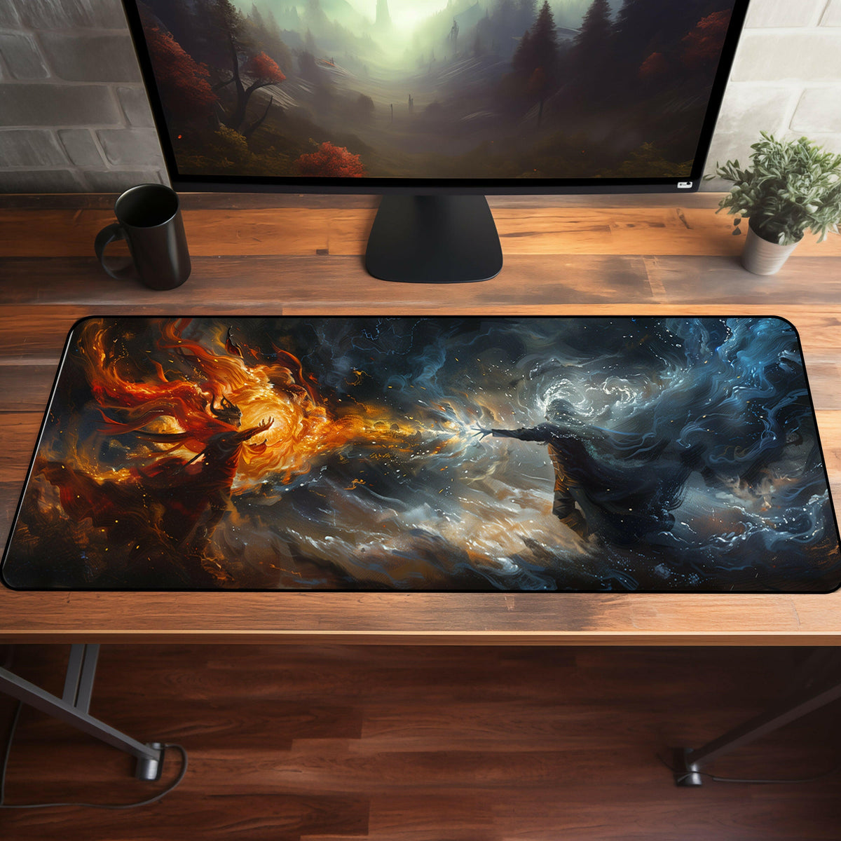 Fire And Ice Gaming Desk Mat