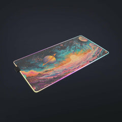 Galactic Wonderland 2 - Gaming Desk Mat - Space, Galaxy, Planets, Utopian