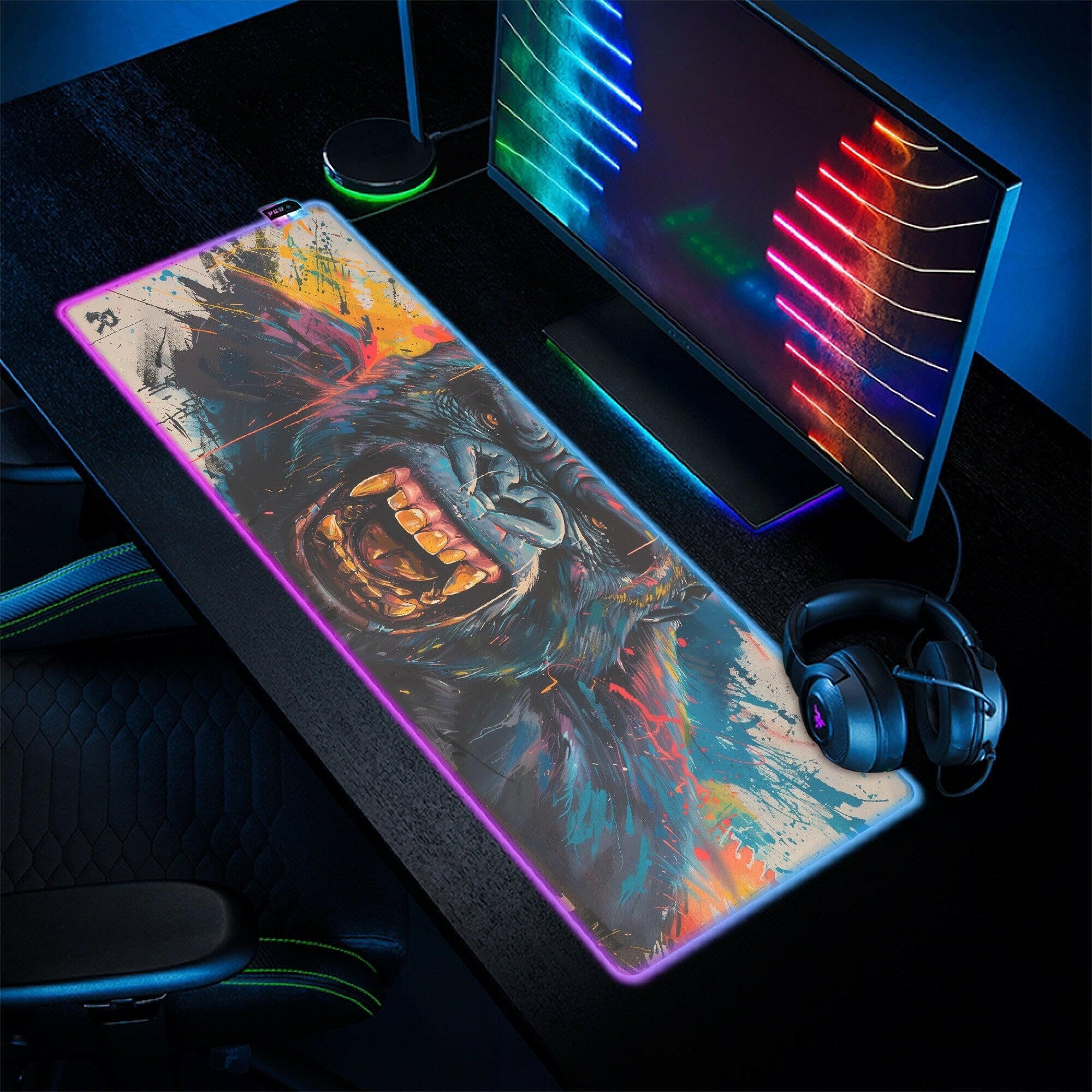 King Of The Apes - LED Gaming Desk Mat