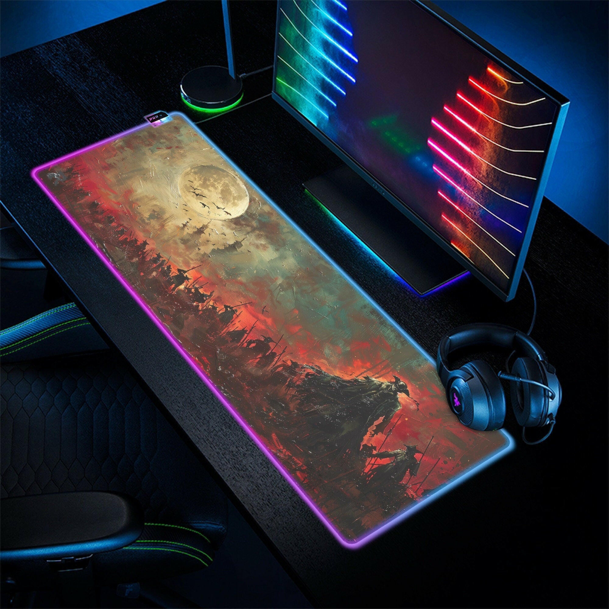 The Night Master - LED Gaming Desk Mat