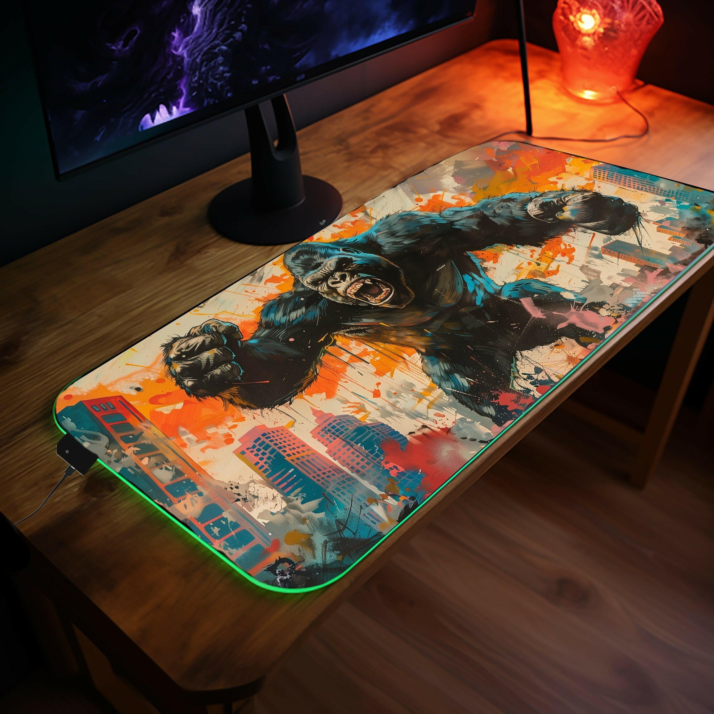 King Of The Apes 3 - LED Gaming Desk Mat