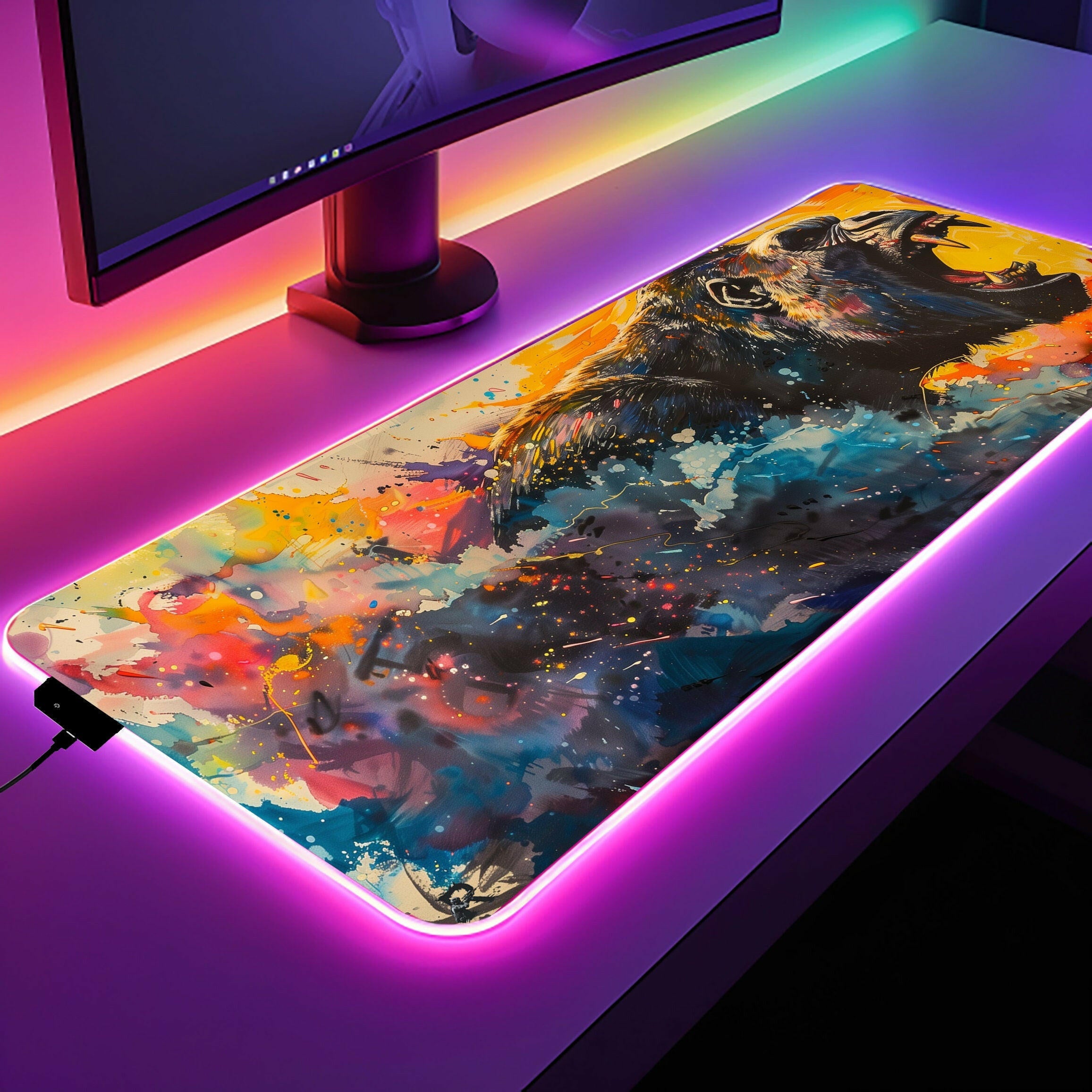 King Of The Apes 2 - LED Gaming Desk Mat