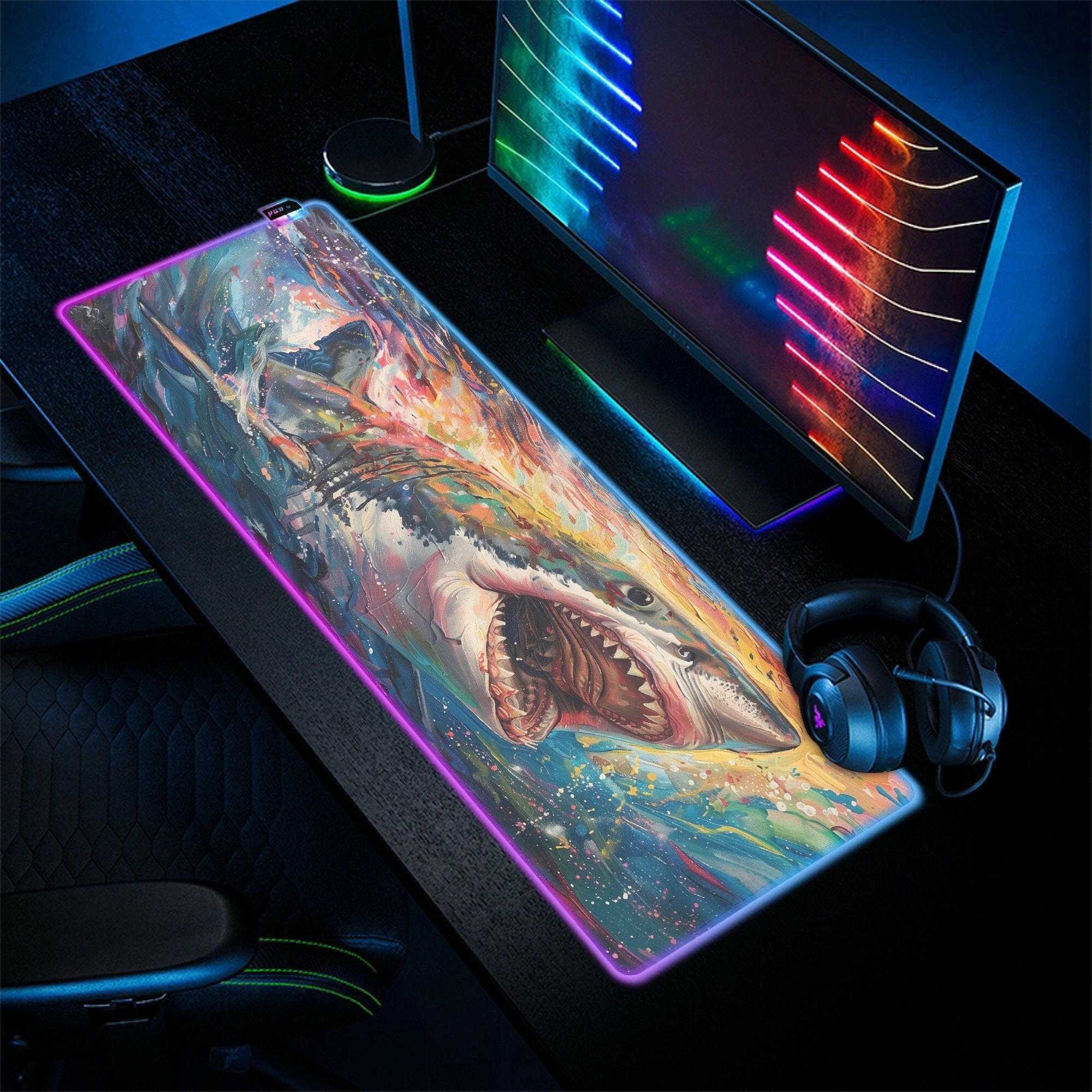 From The Depths - LED Gaming Desk Mat