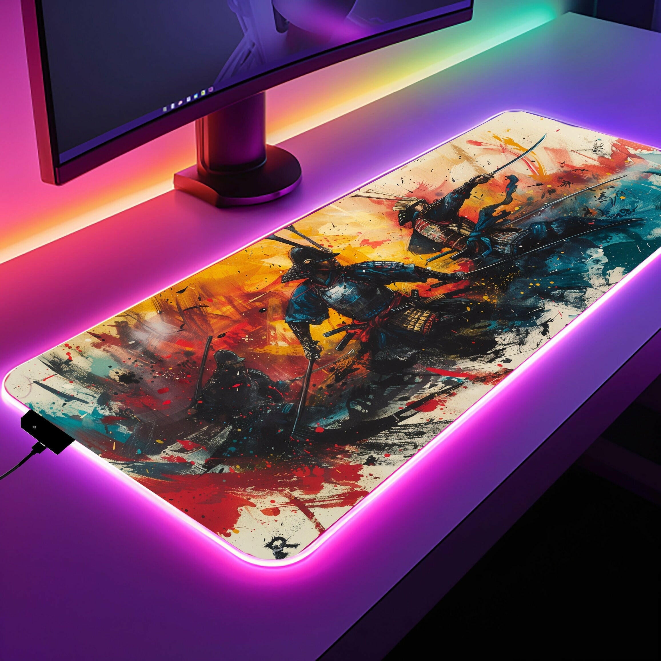 We Be Ronin 2 - LED Gaming Desk Mat