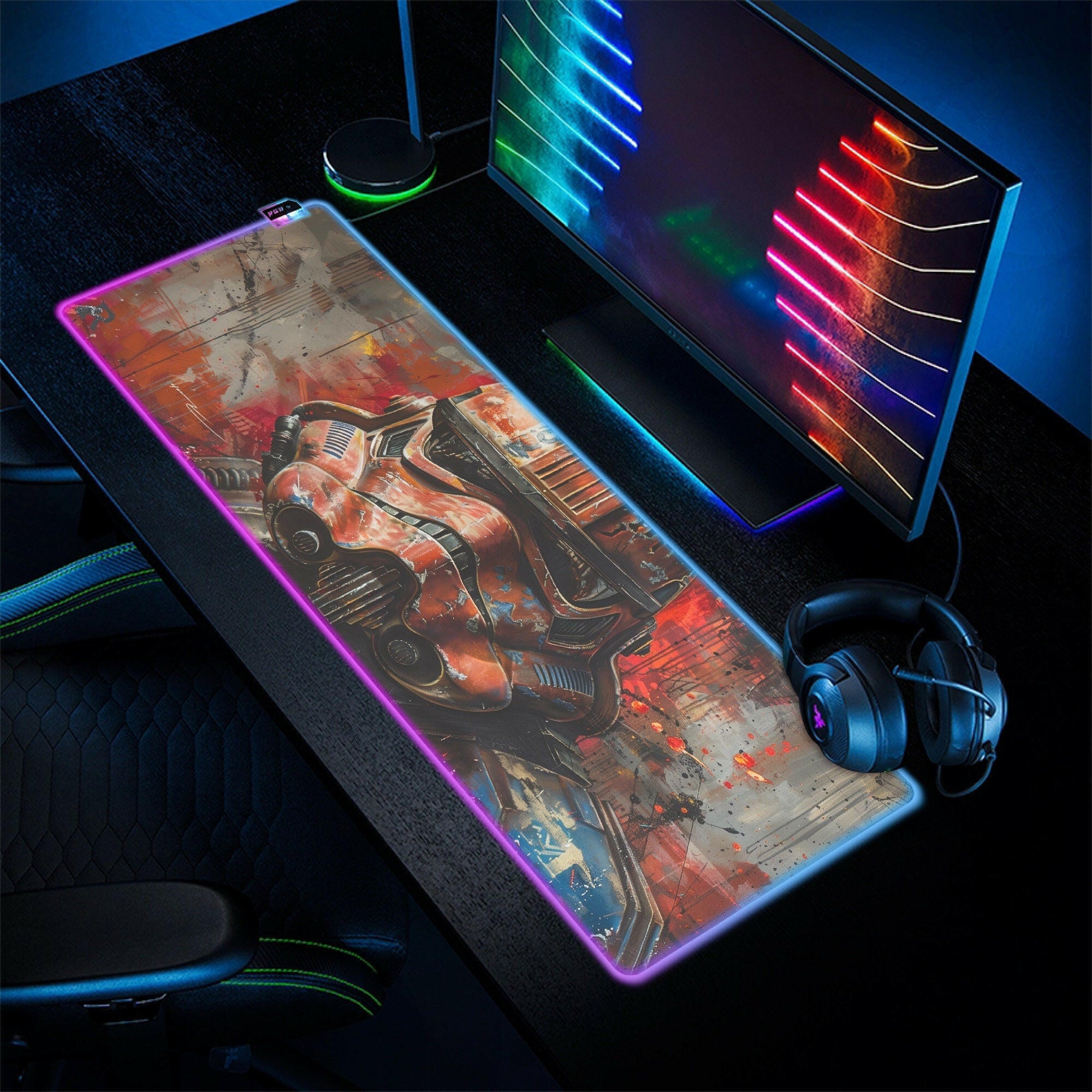 For The Dark Side 2 - LED Gaming Desk Mat