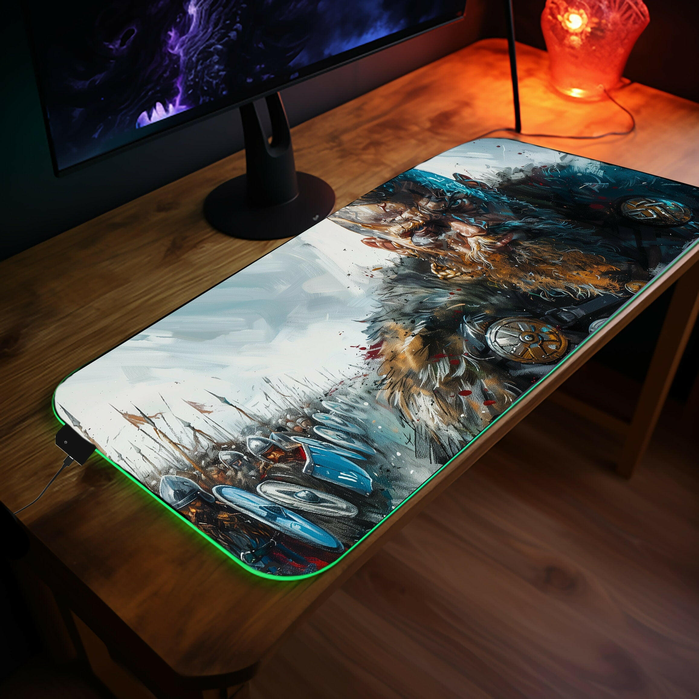 Warriors Fate - LED Gaming Desk Mat