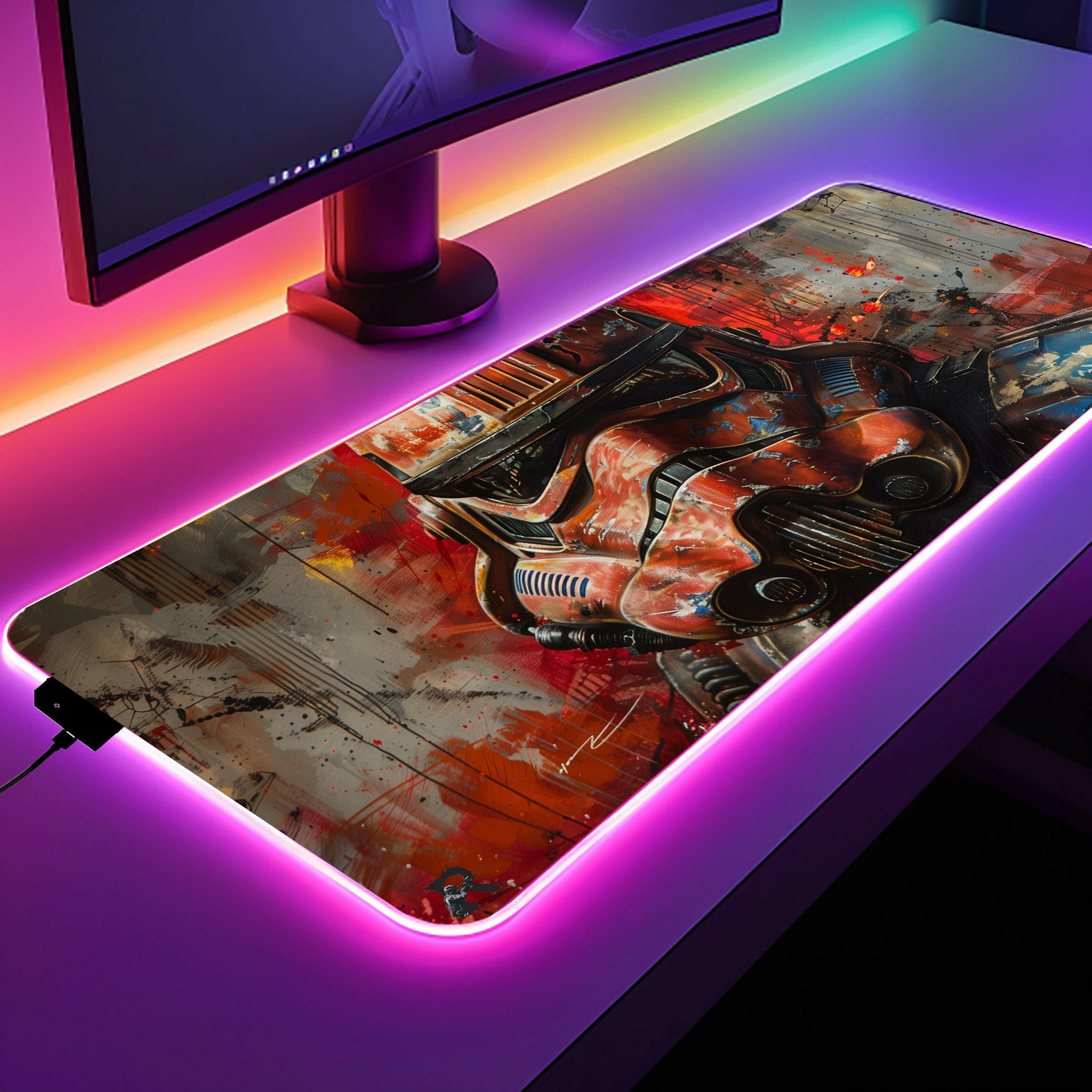 For The Dark Side 2 - LED Gaming Desk Mat