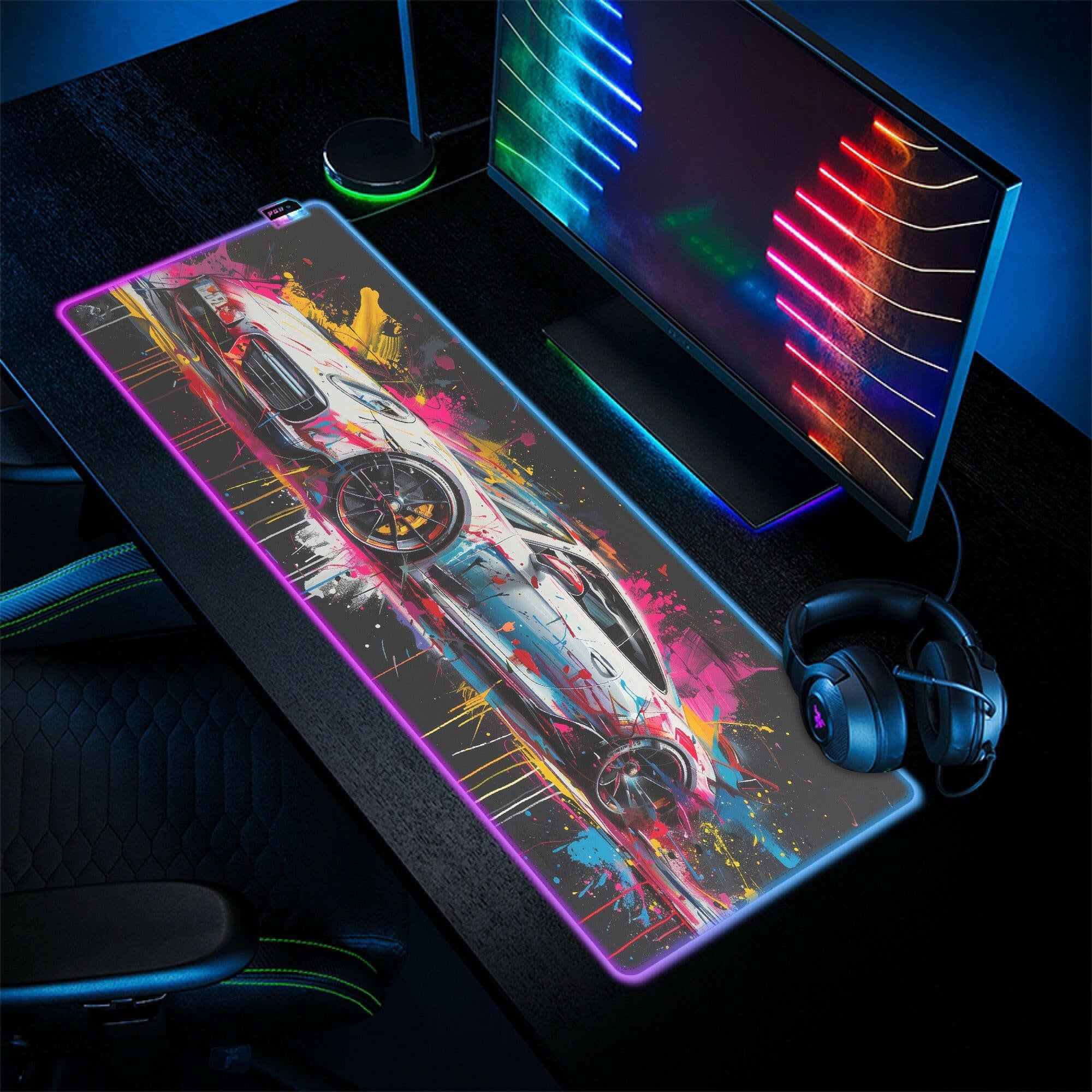 Power Eruption - LED Gaming Desk Mat