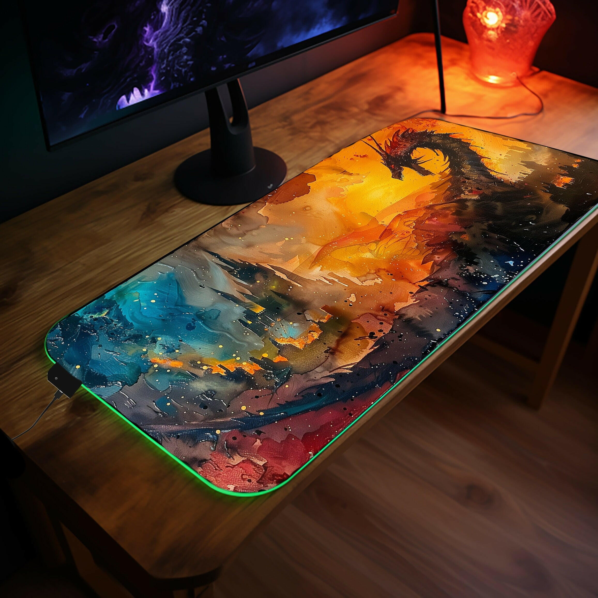 Majesty and Menace 3 - LED Gaming Desk Mat