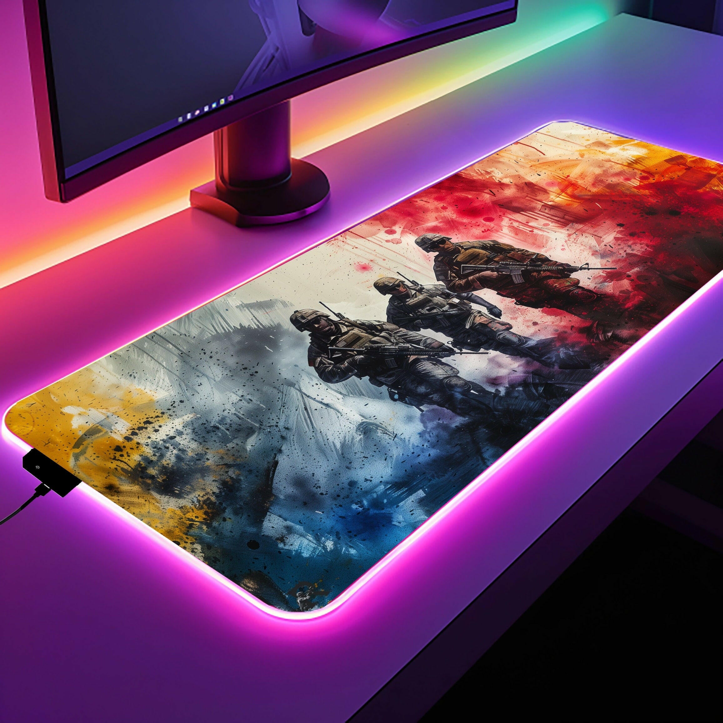 For Our Freedom - LED Gaming Desk Mat