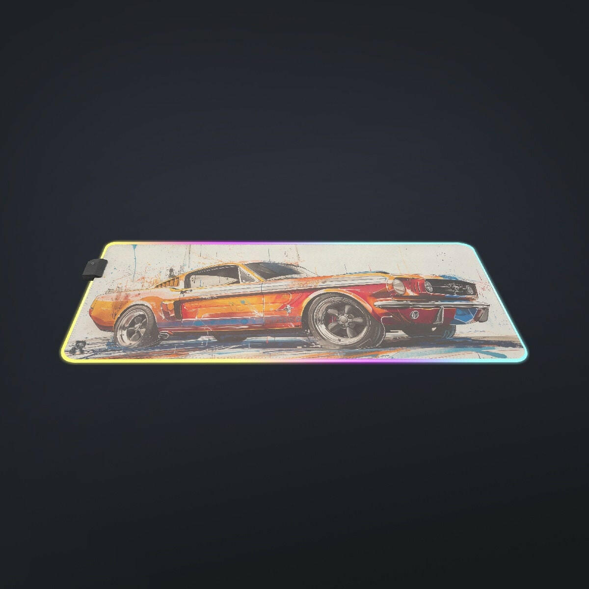 Old School Muscle 2 - LED Gaming Desk Mat