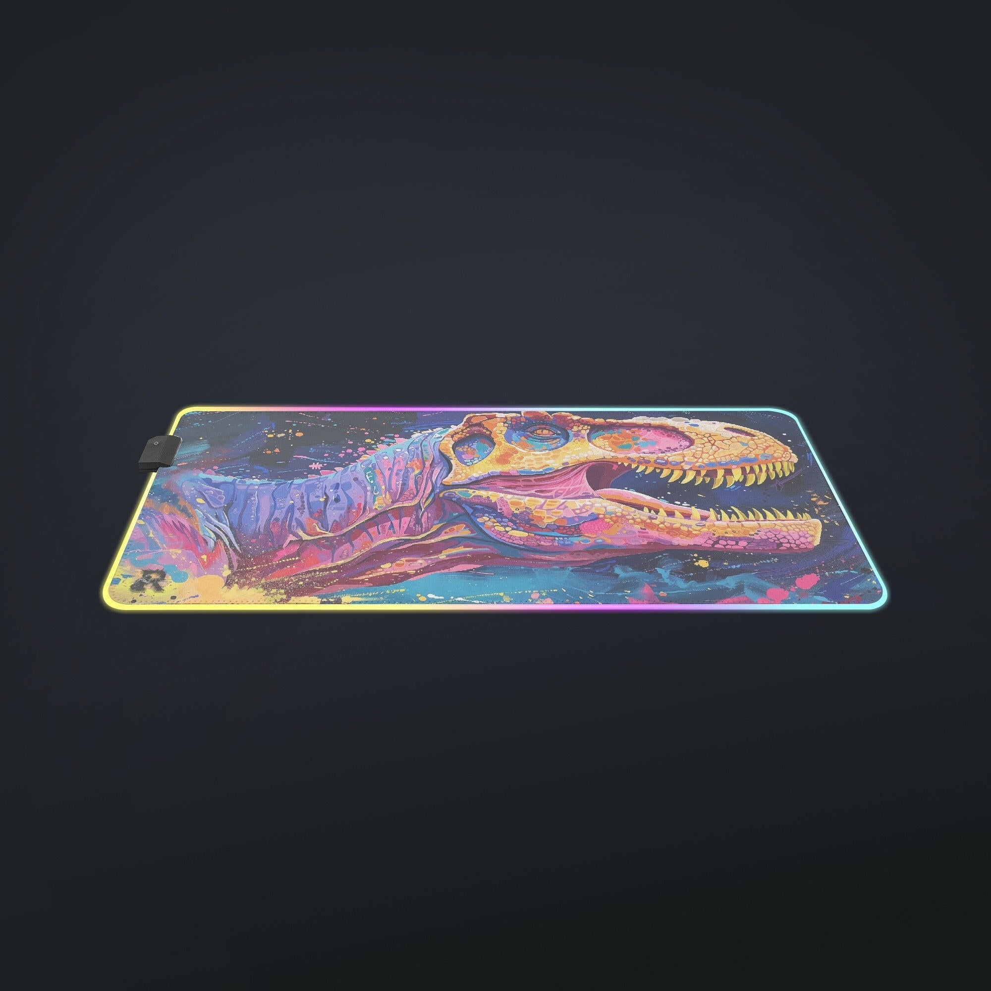 Rainbow Roar - LED Gaming Desk Mat