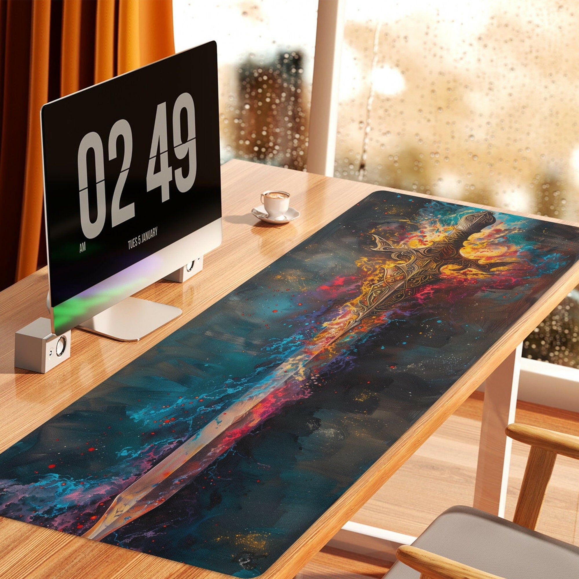 Sharpened Steel - Black - Gaming Desk Mat