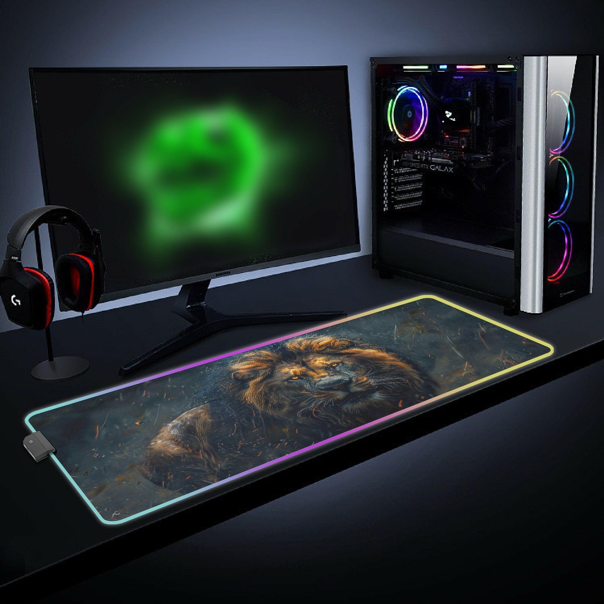 Hunted - LED Gaming Desk Mat