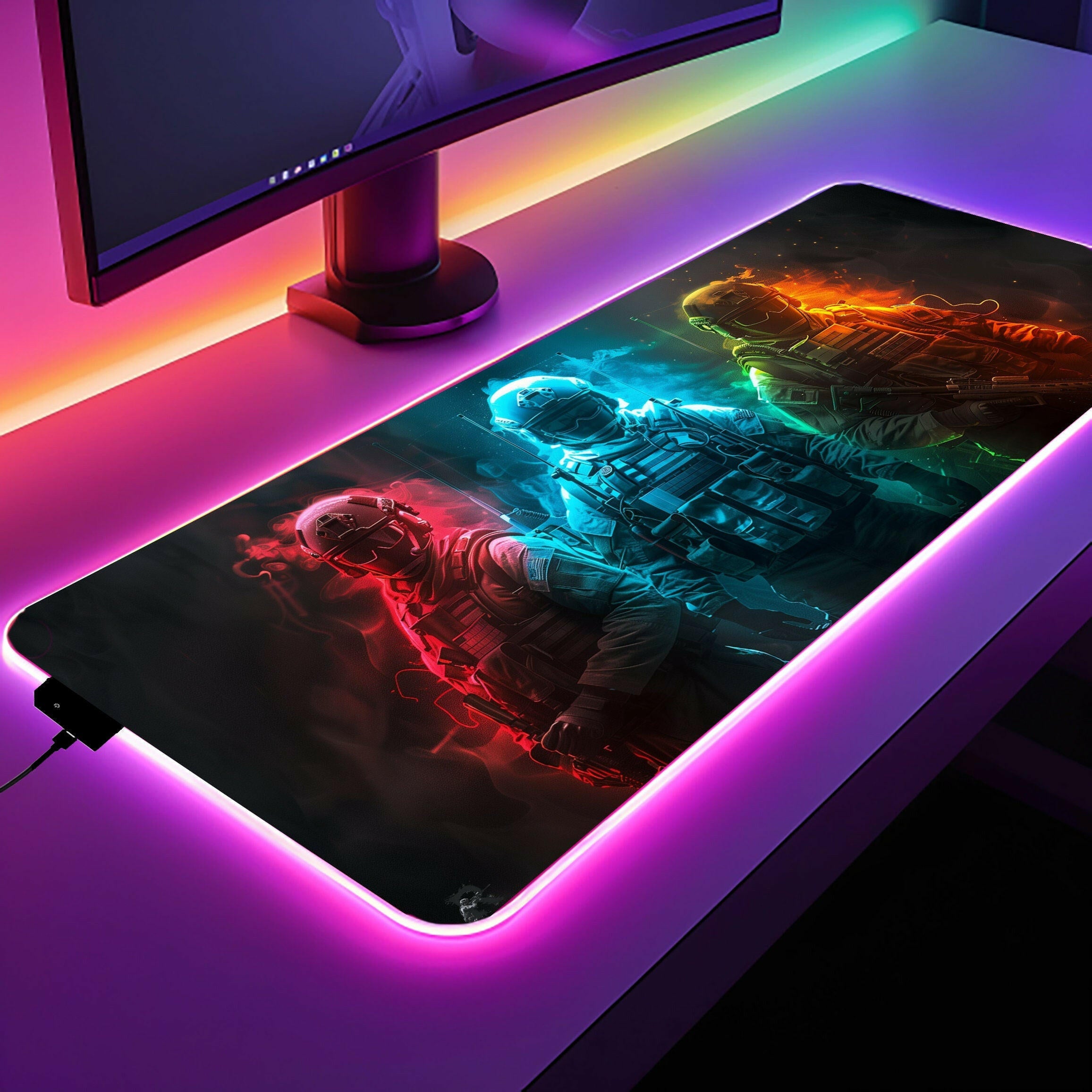 Triple Threat - Gaming Desk Mat