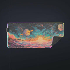 Galactic Wonderland 2 - Gaming Desk Mat - Space, Galaxy, Planets, Utopian