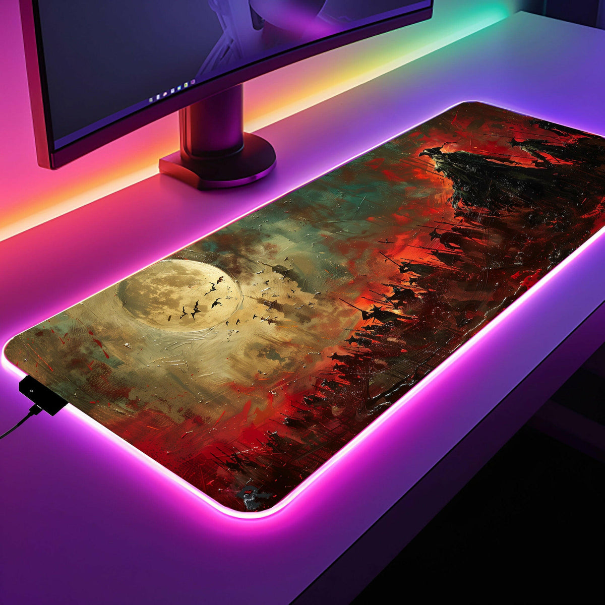 The Night Master - LED Gaming Desk Mat