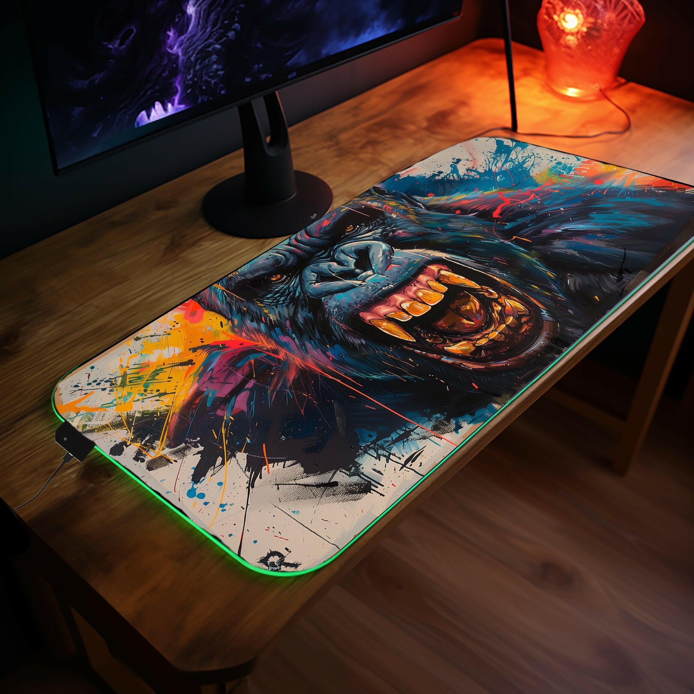 King Of The Apes - LED Gaming Desk Mat