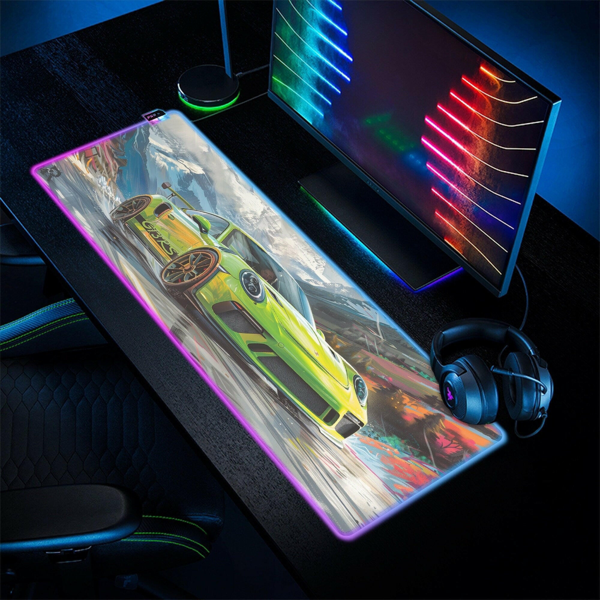 Alps Attack - LED Gaming Desk Mat