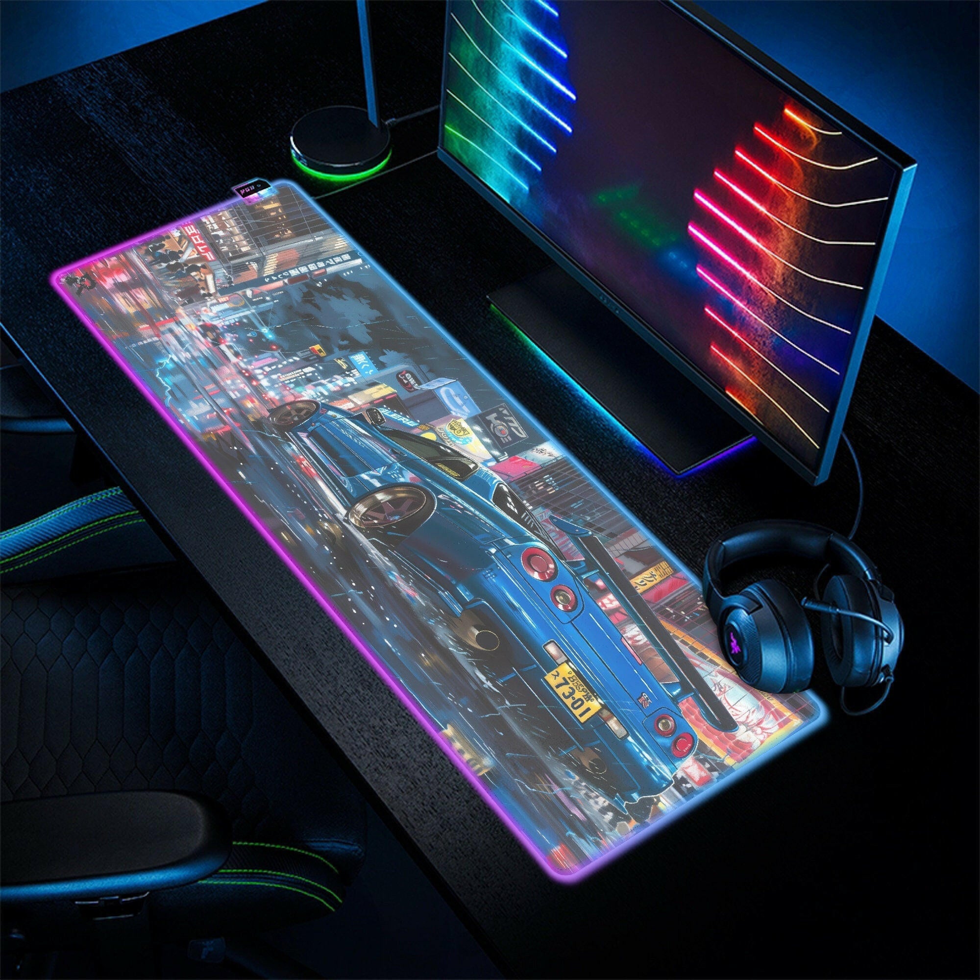 Godzilla R34 GTR 2 - LED Gaming Desk Mat