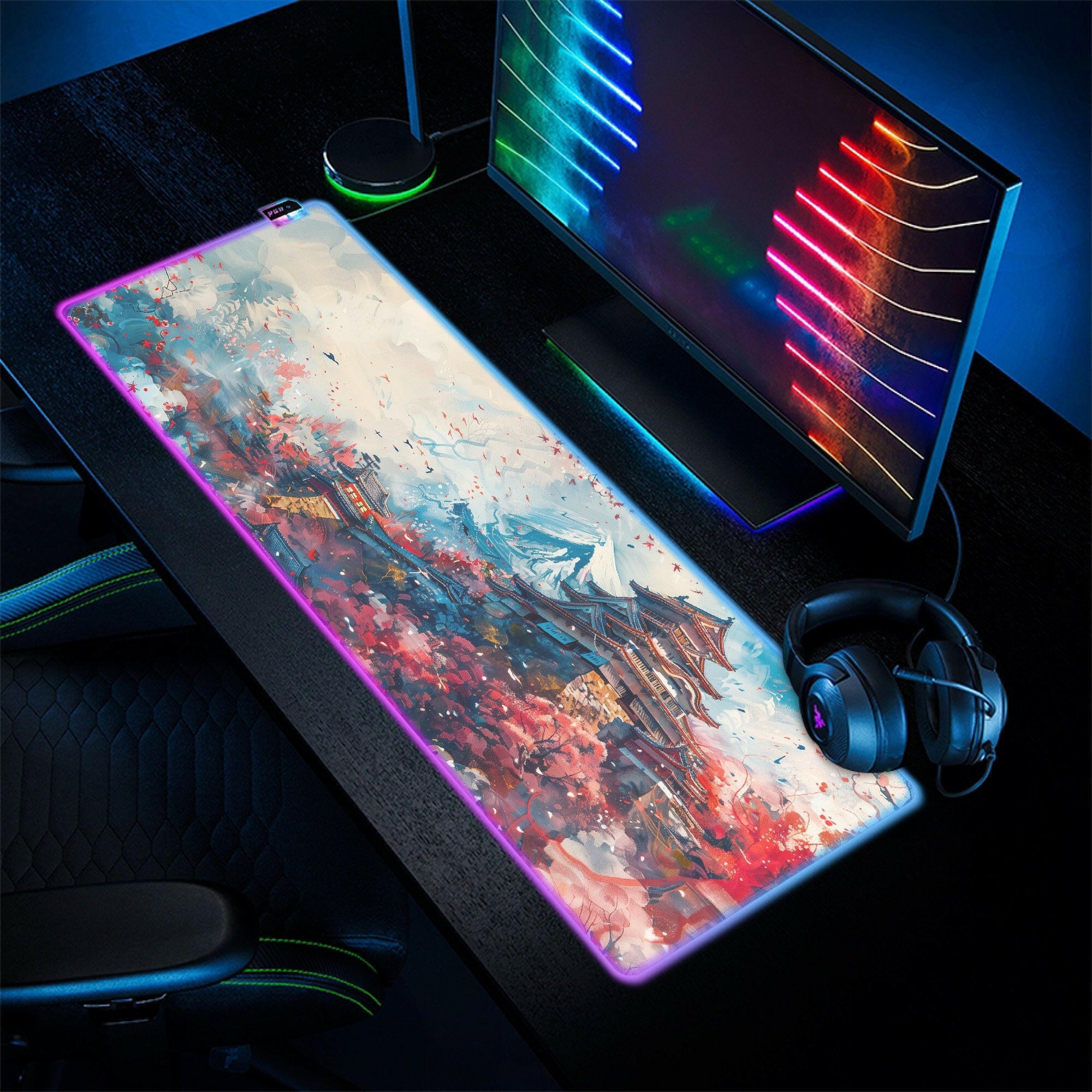 Oriental Beauty - LED Gaming Desk Mat