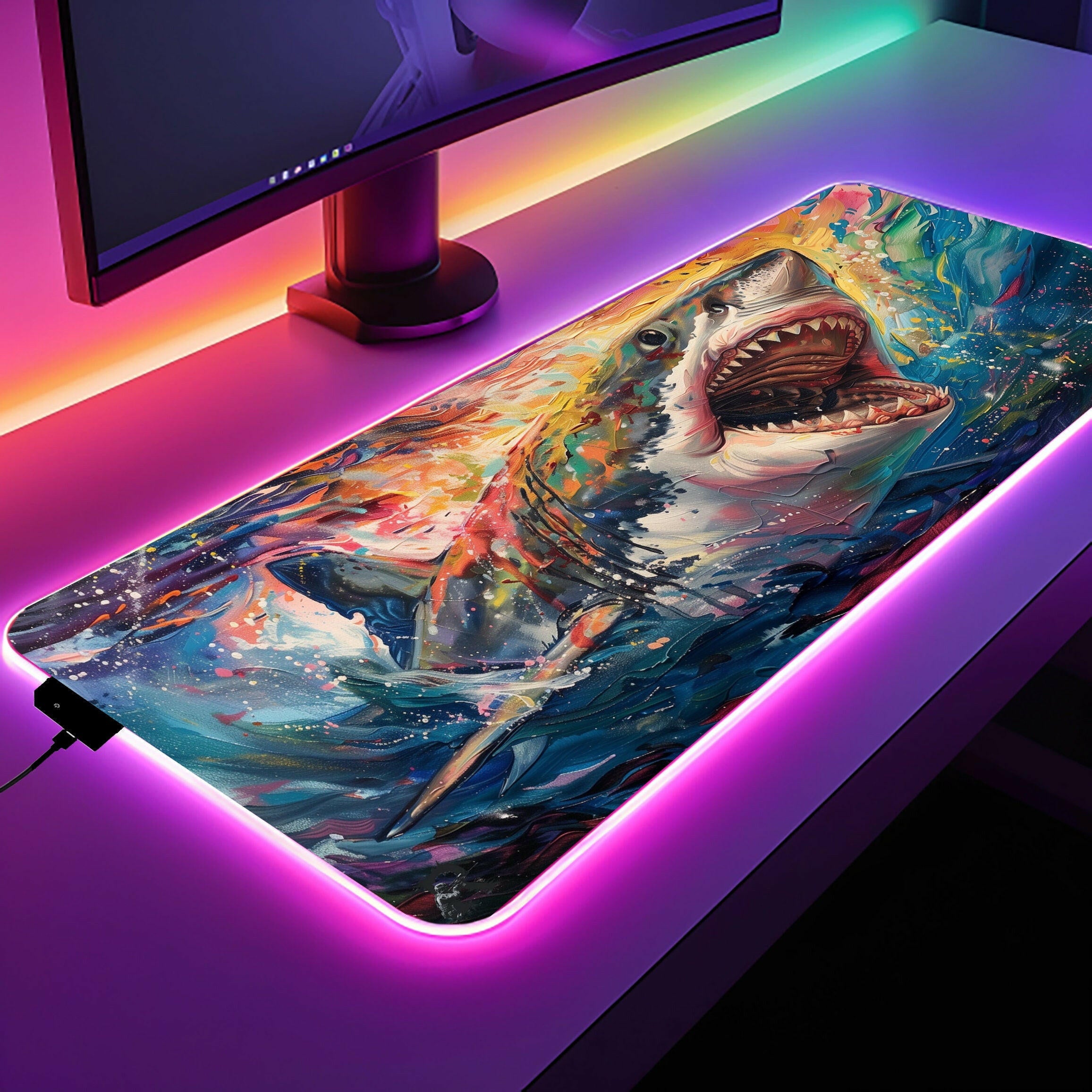 From The Depths - LED Gaming Desk Mat