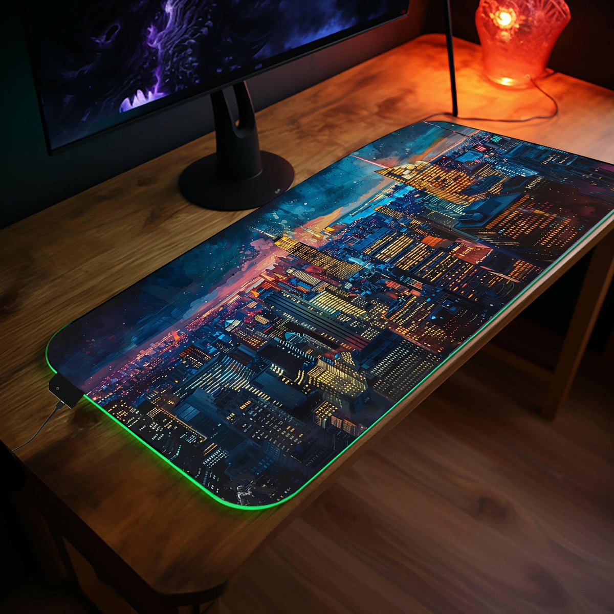 Paradise At Night - LED Gaming Desk Mat