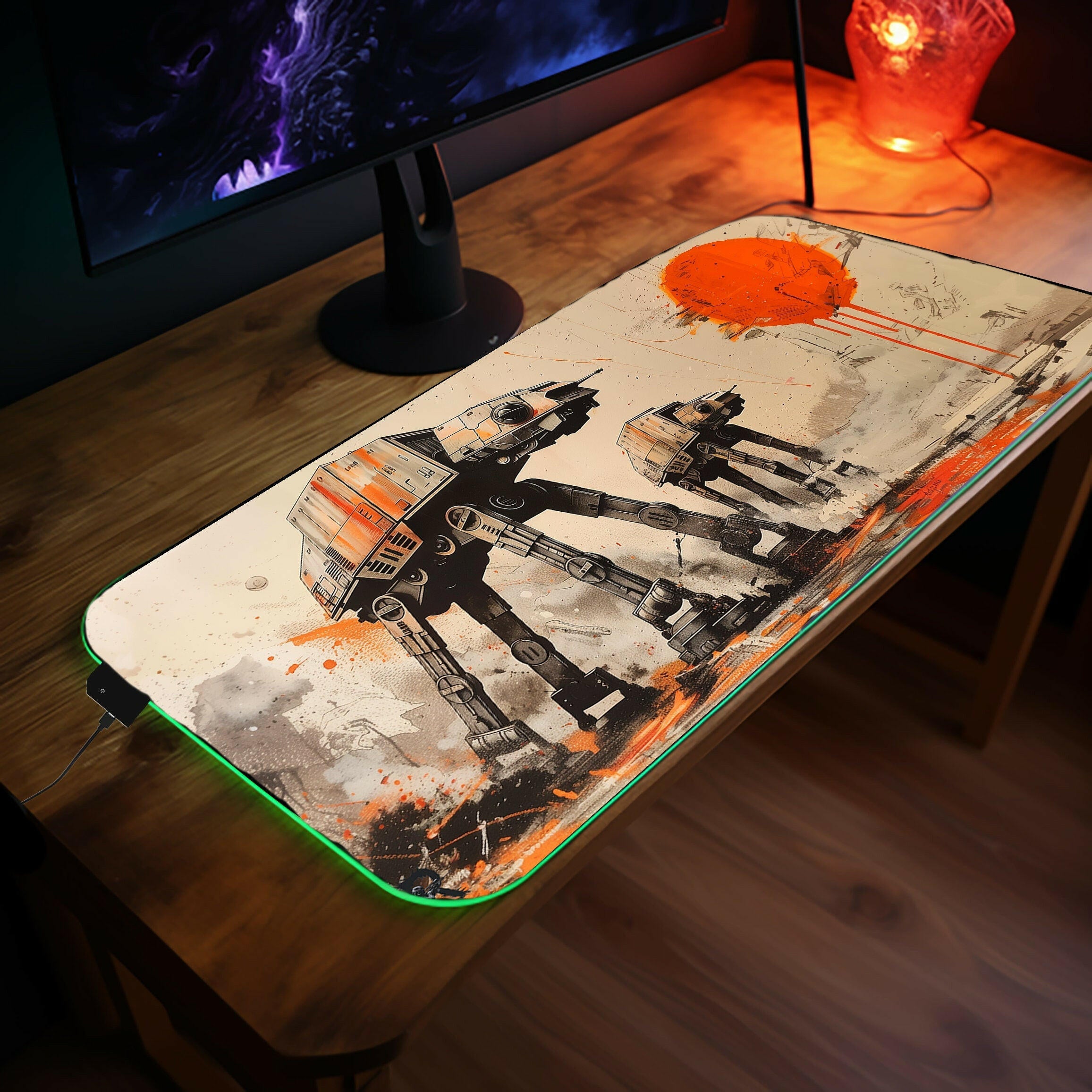 Mechanical Behemoths - LED Gaming Desk Mat