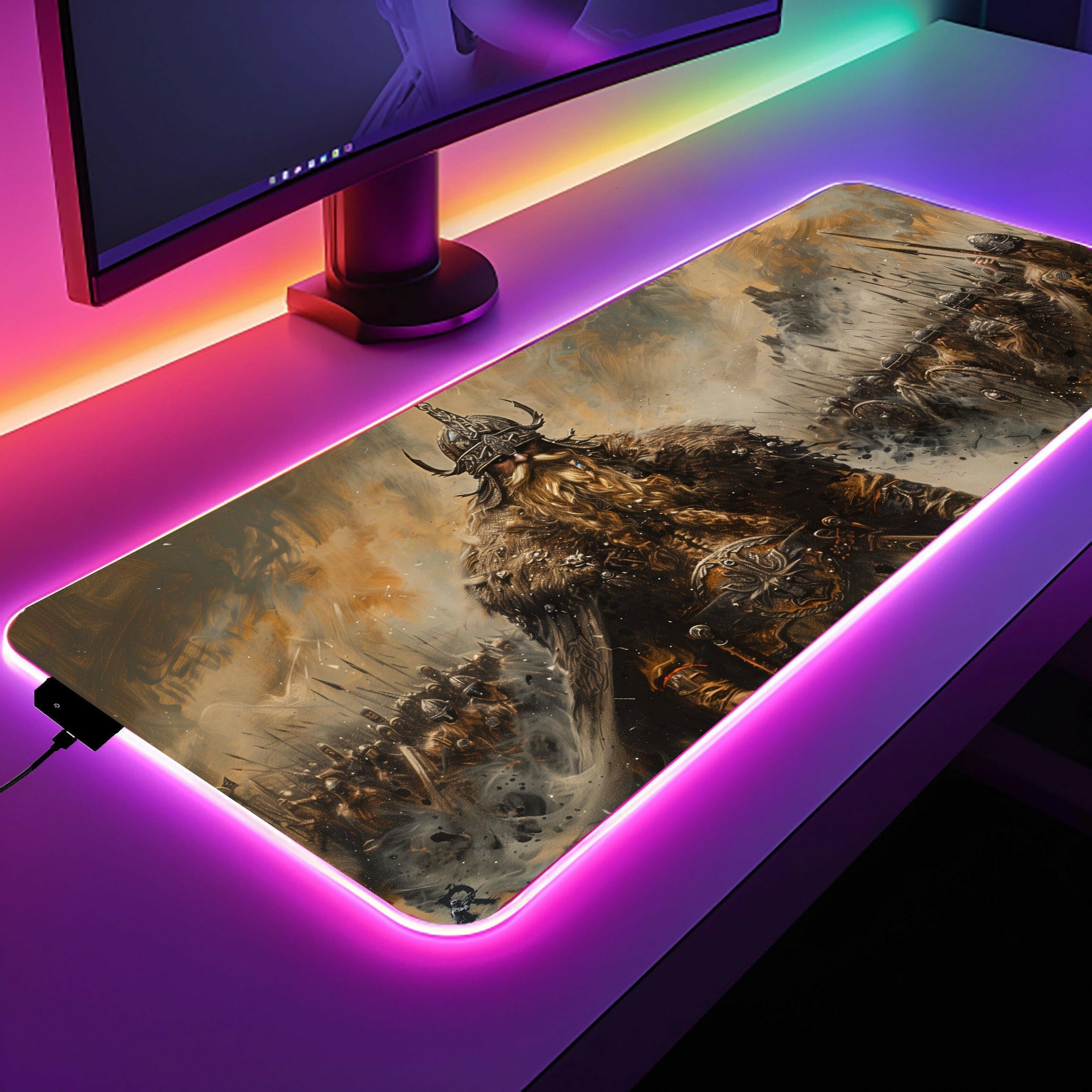 Warriors Fate 2 - LED Gaming Desk Mat