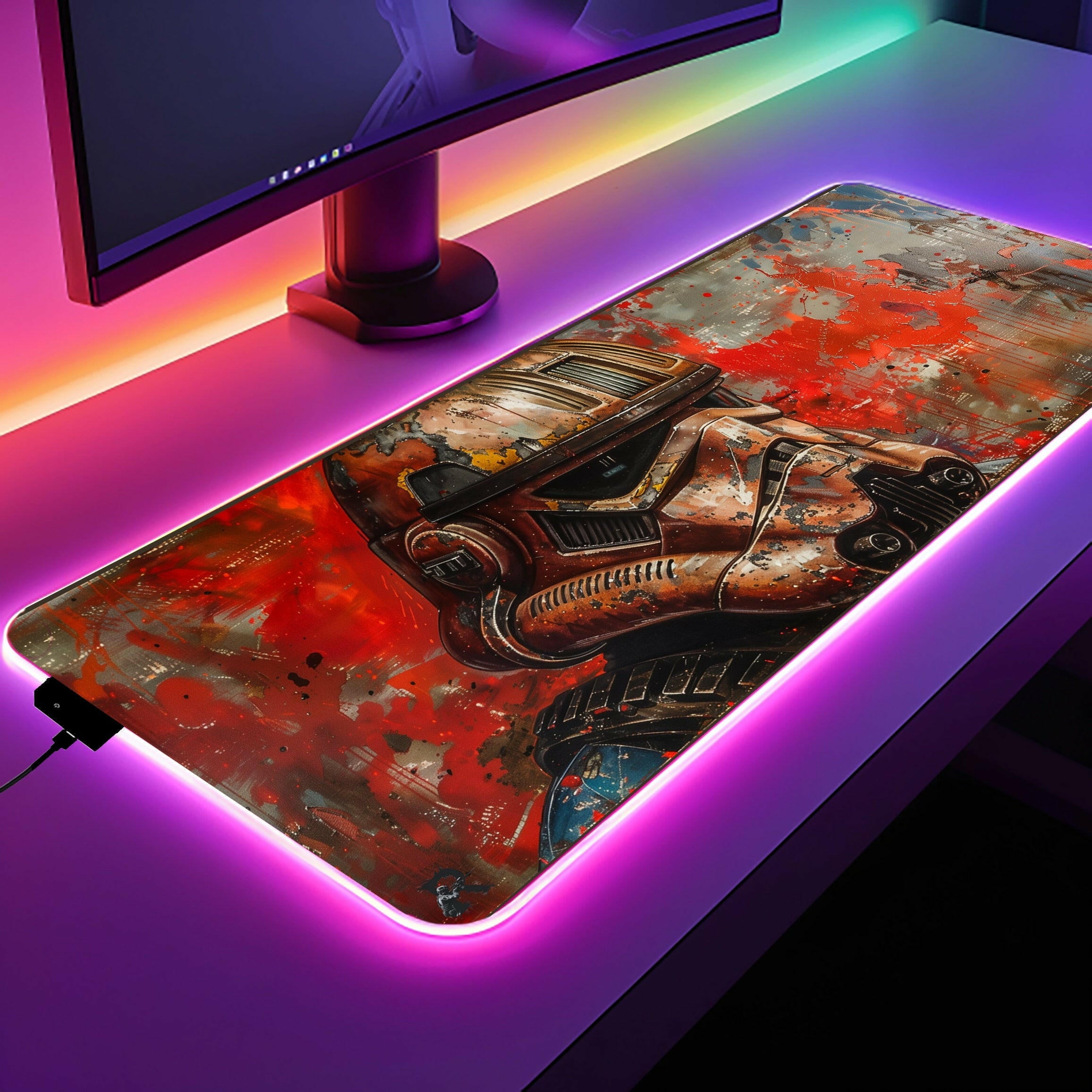 For The Dark Side - LED Gaming Desk Mat