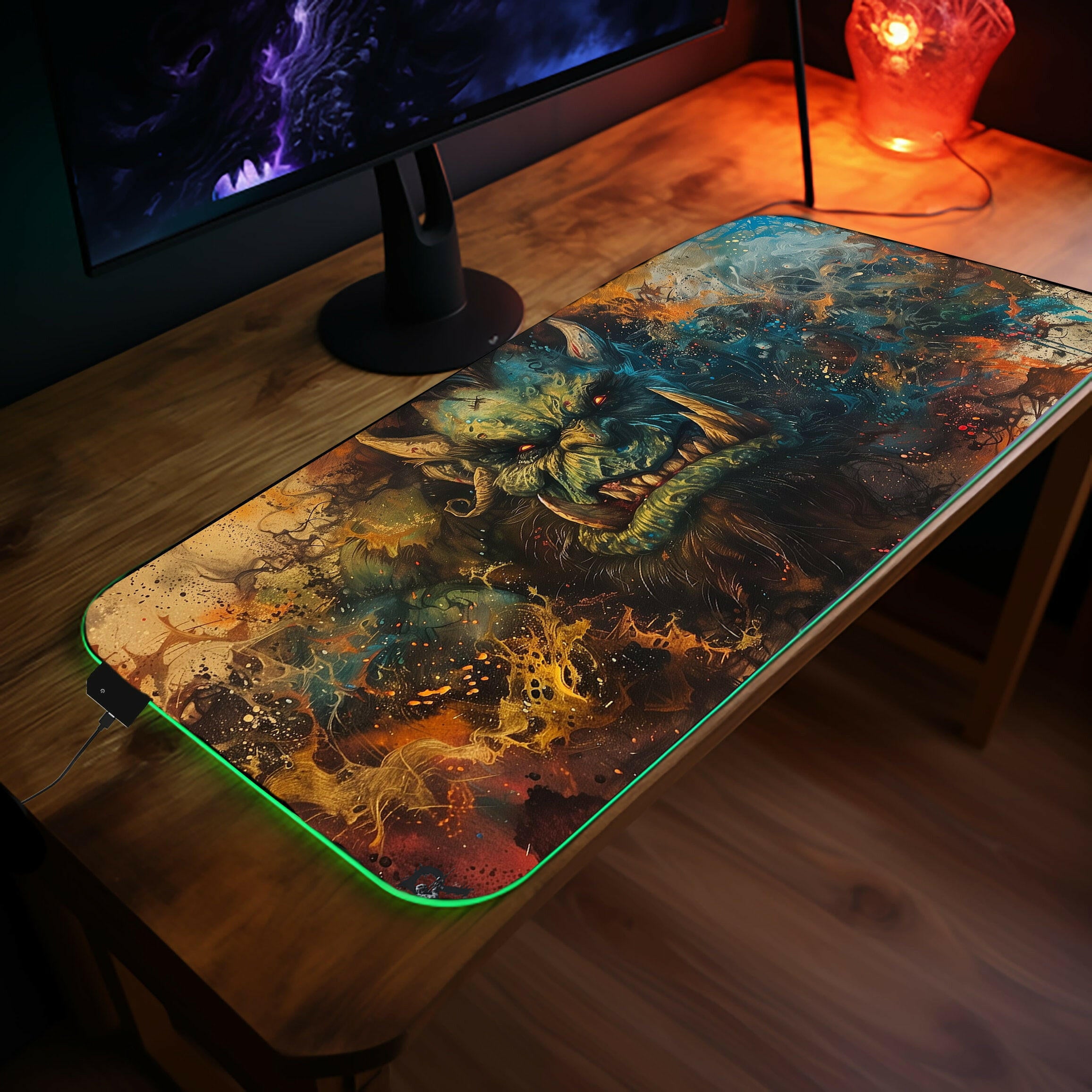 For The Horde 2 - LED Gaming Desk Mat