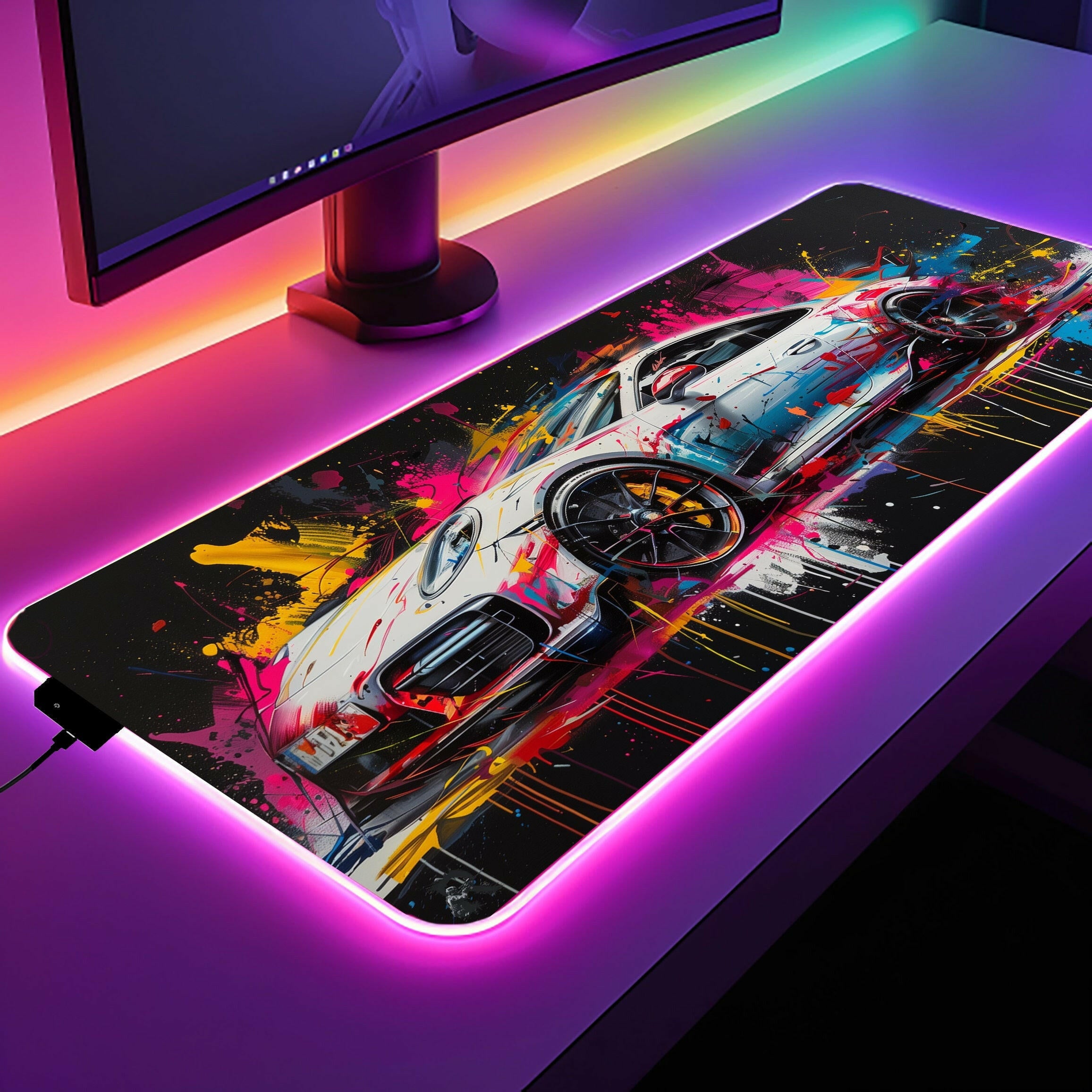 Power Eruption - LED Gaming Desk Mat