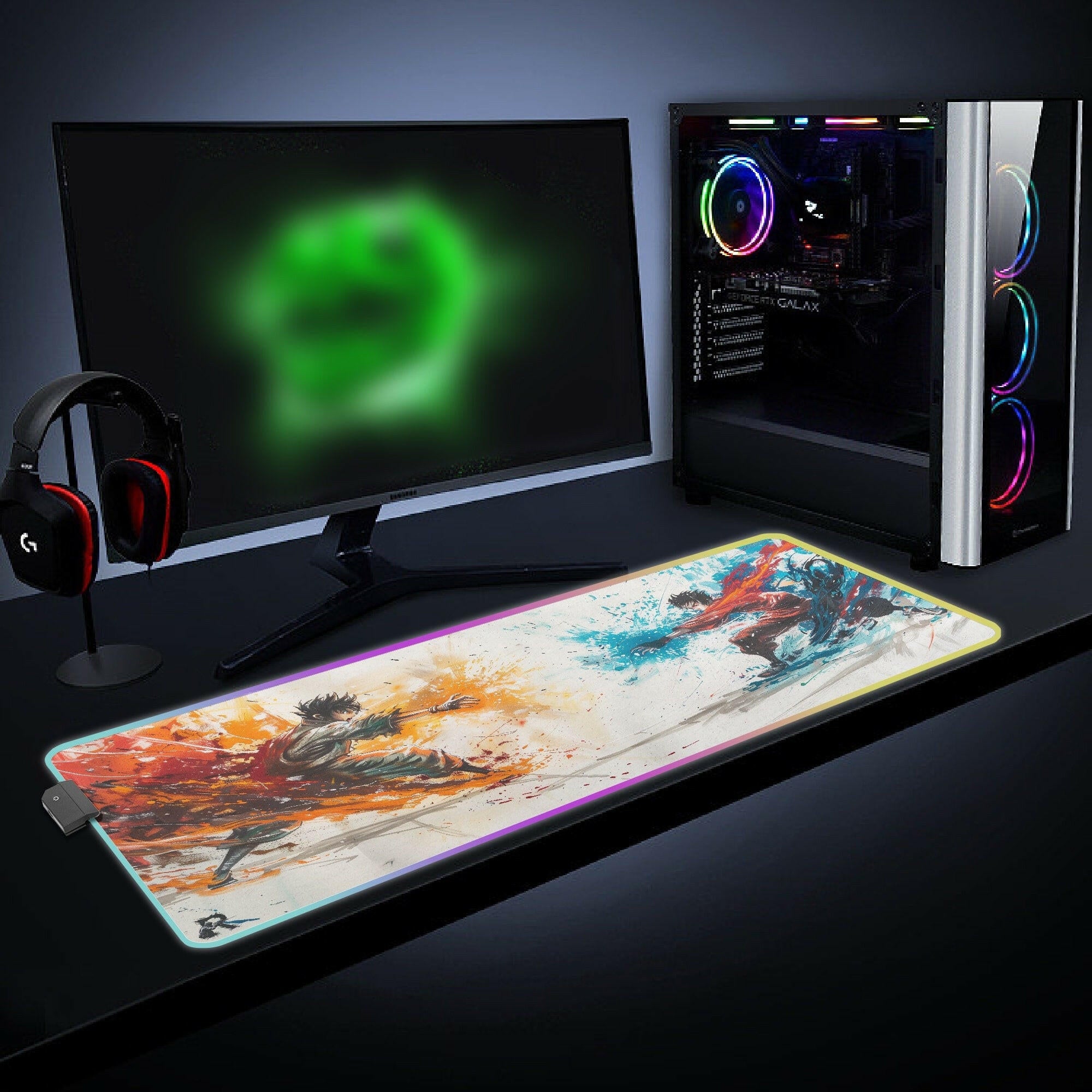 Power Punches - XL LED Gaming Desk Mat