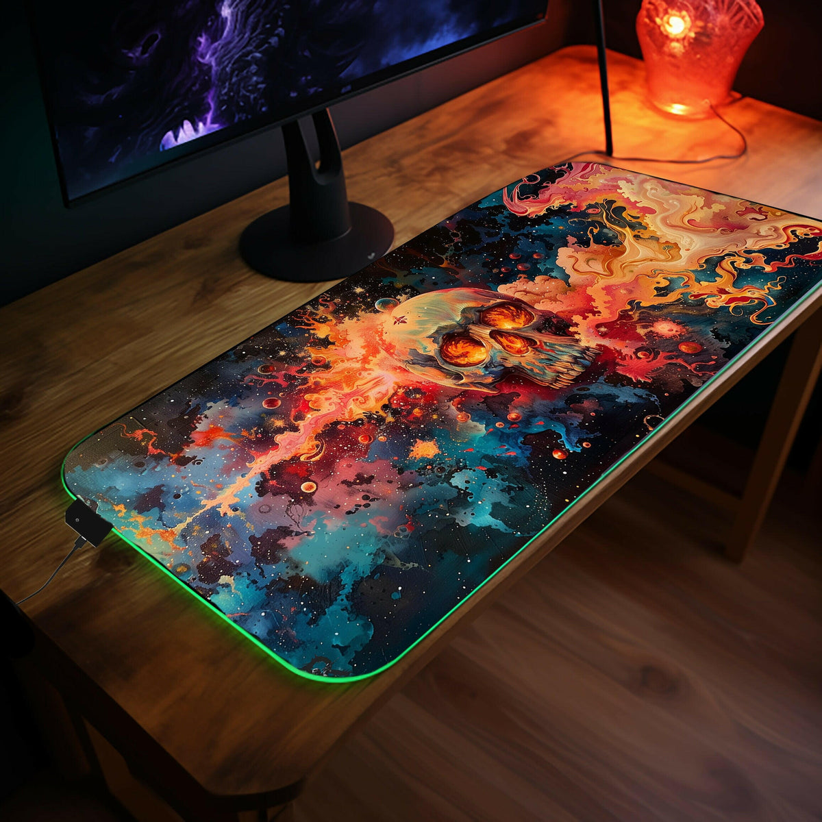 Skulltopia - LED Gaming Desk Mat