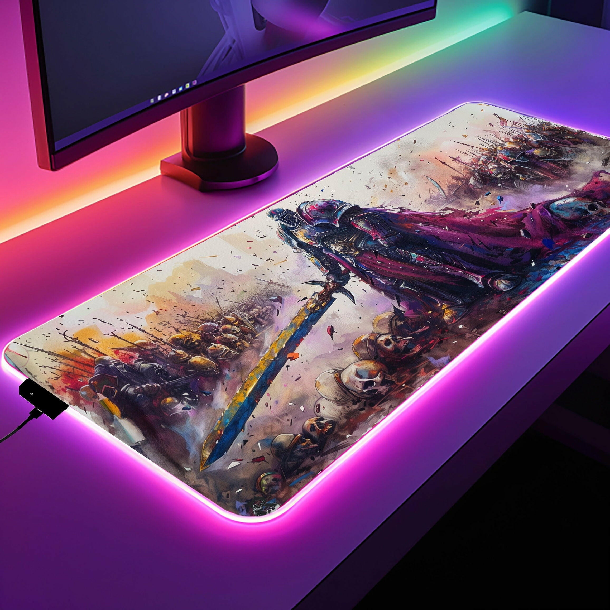 Paladin Prowess 1 - LED Gaming Desk Mat