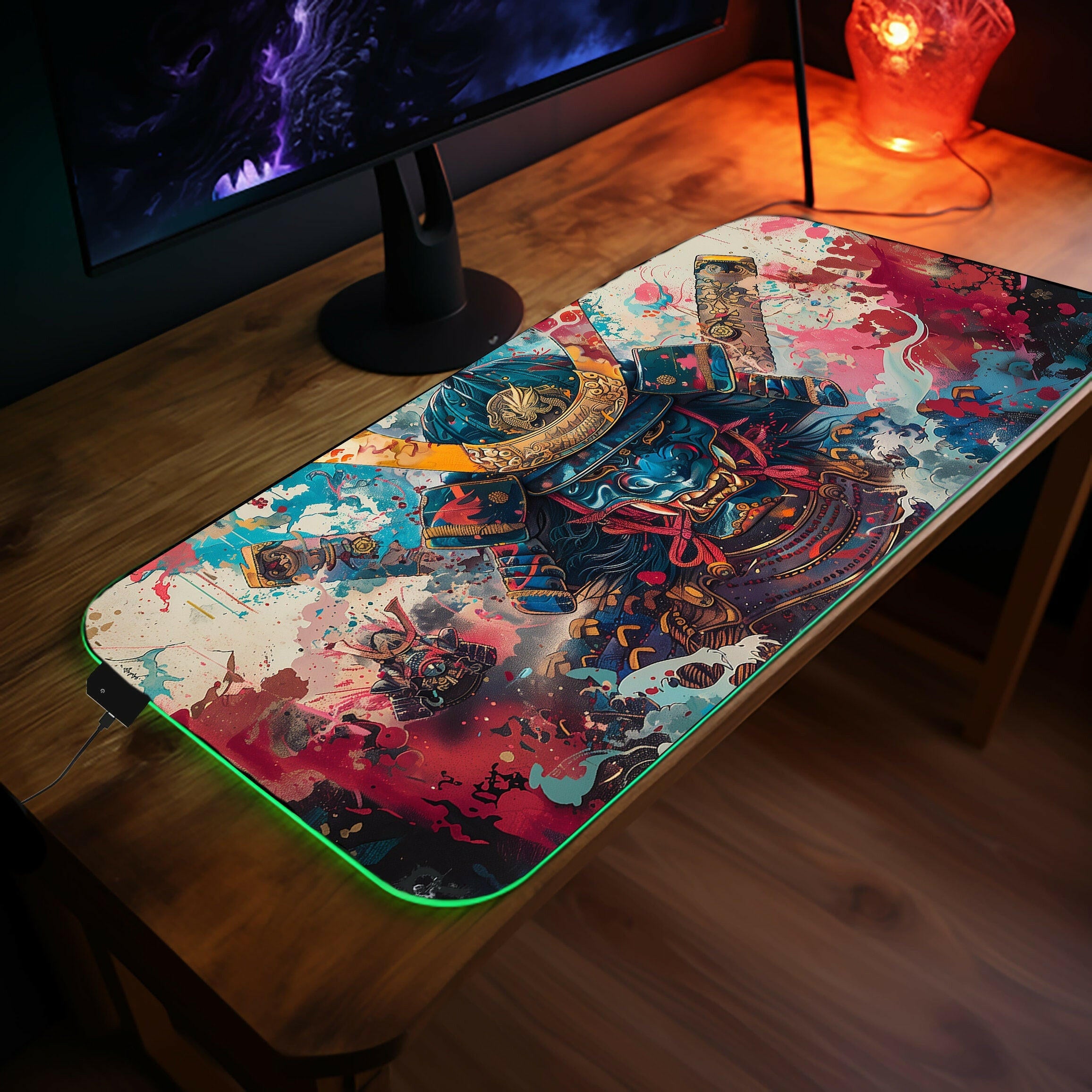 Samurai Splash - LED Gaming Desk Mat