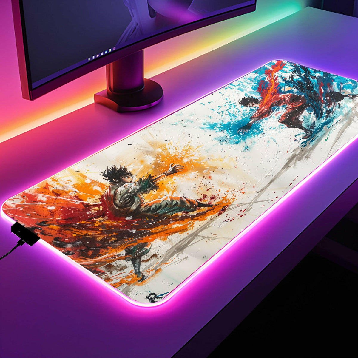 Power Punches - XL LED Gaming Desk Mat