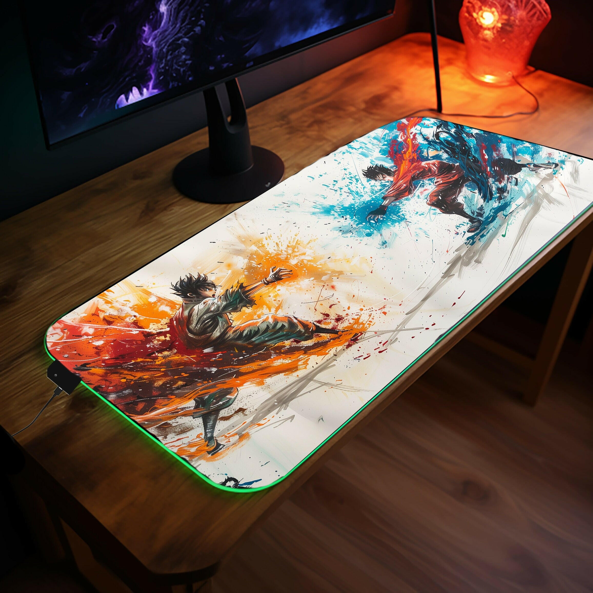 Power Punches - XL LED Gaming Desk Mat