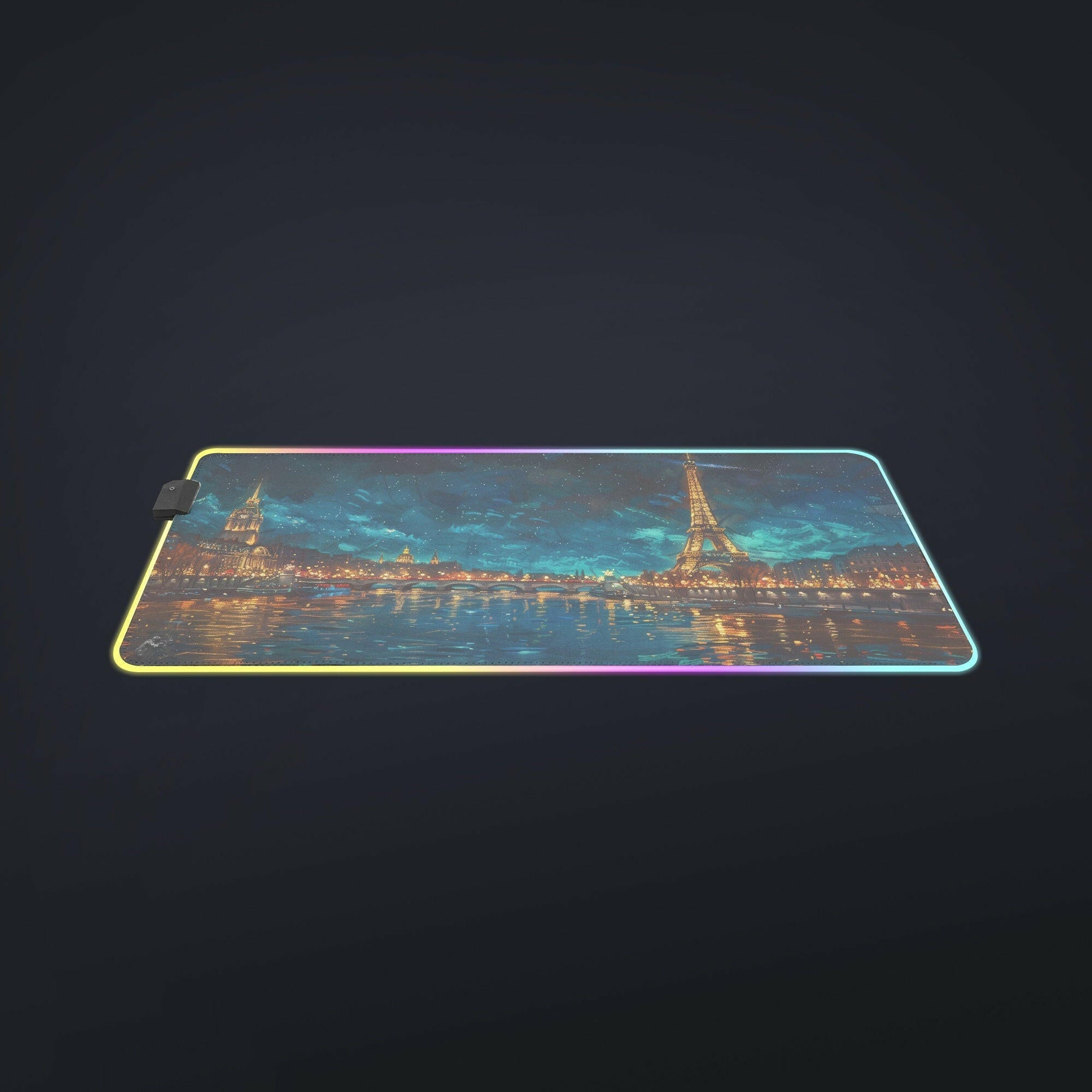 Paradise At Night 3 - LED Gaming Desk Mat