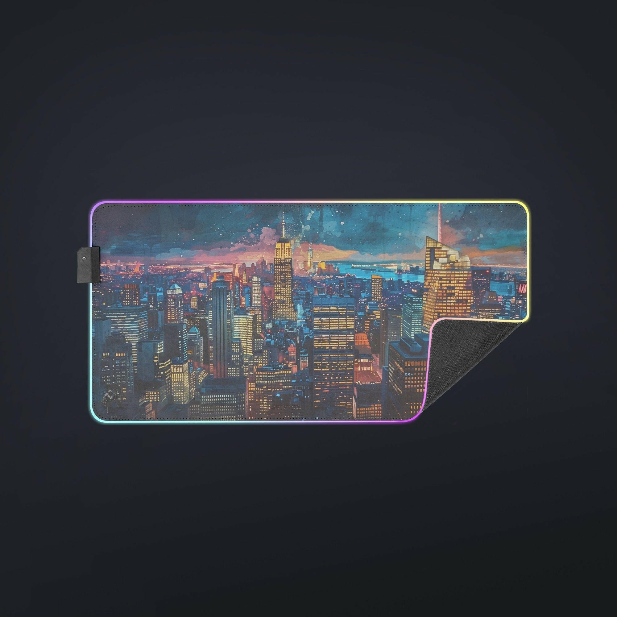 Paradise At Night - LED Gaming Desk Mat