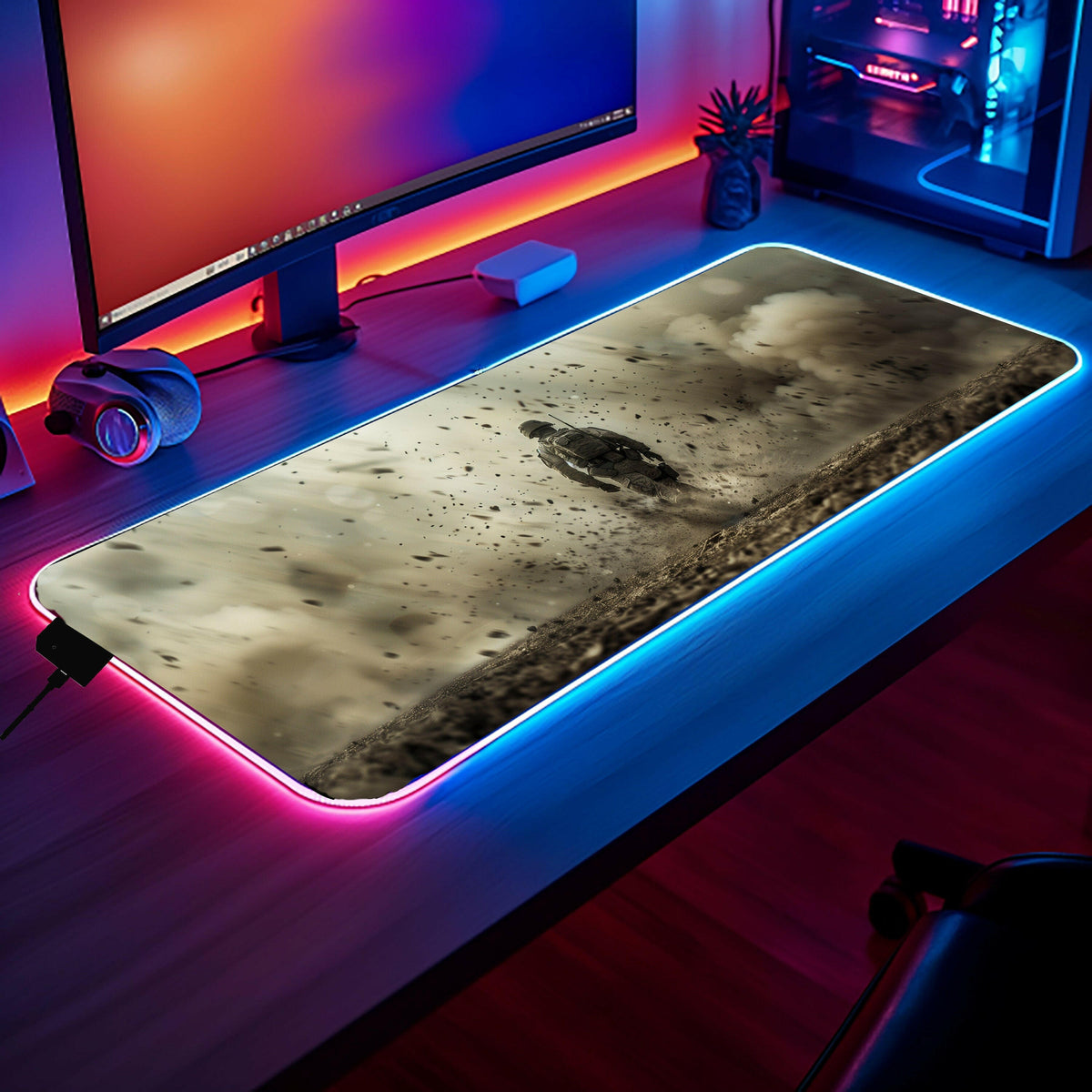 Last Man Standing Gaming Desk Mat - Soldier, Army, Explosion, Still, Military