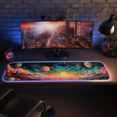 Galactic Wonderland 2 - Gaming Desk Mat - Space, Galaxy, Planets, Utopian