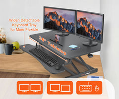 VEVOR Double-Layer Smart Desk - Adjustable Standing Desk Converter